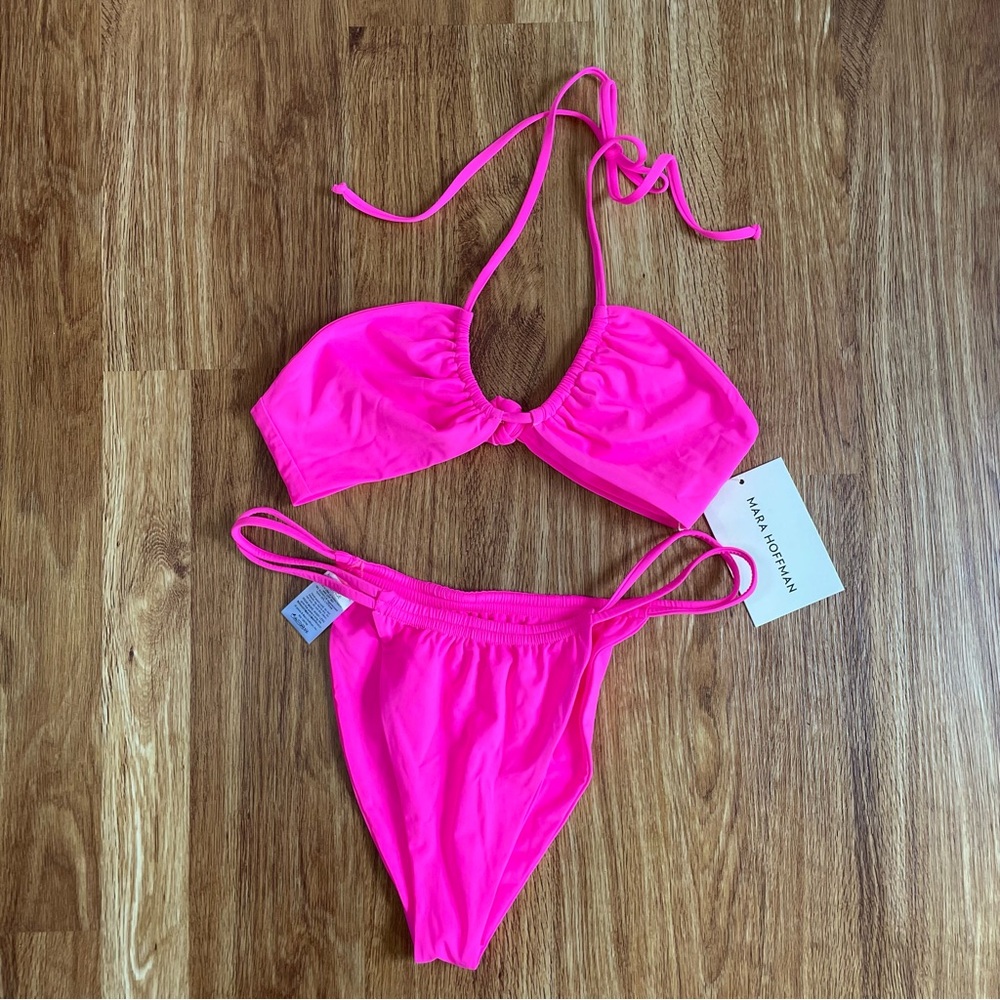 Mara Hoffman Yayi Bikini Set Hot Pink